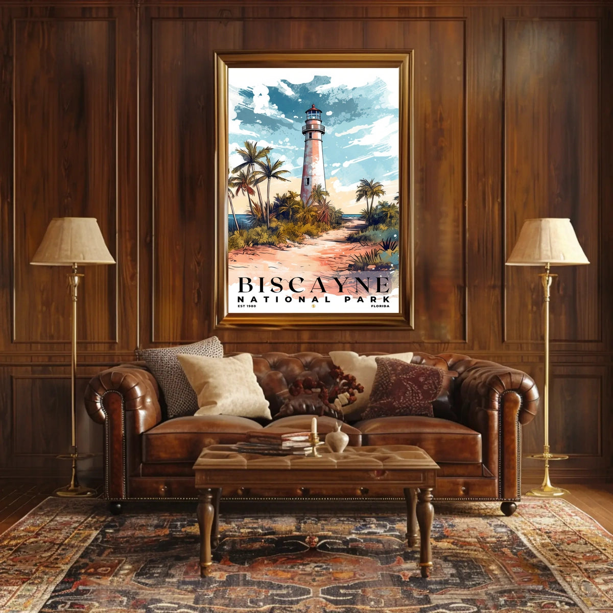 Biscayne Watercolor Wall Art Poster