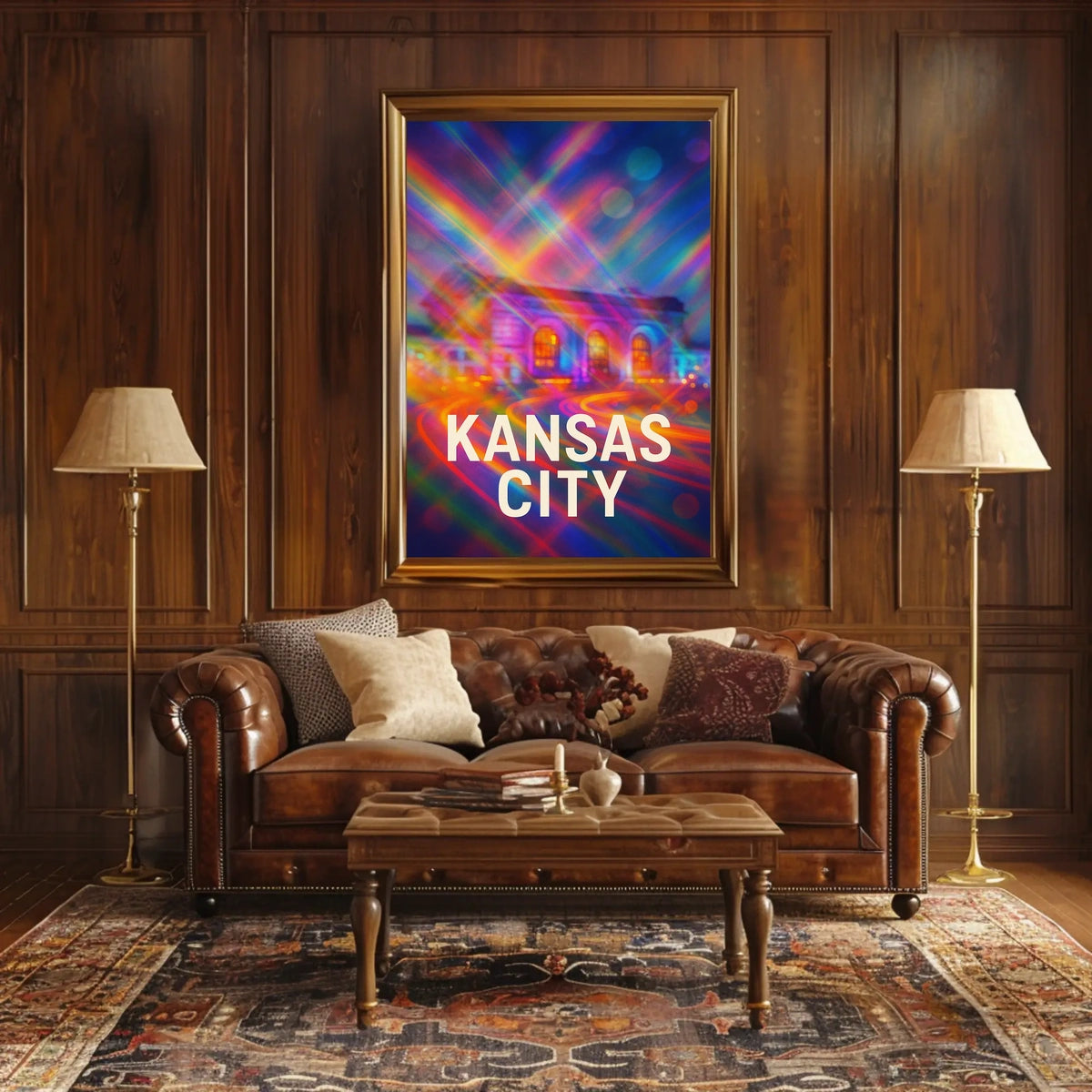 Kansas City Skyline Vibrant Expressionism Poster