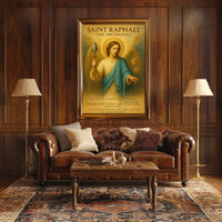 Saint Raphael Vintage Religious Iconography Poster