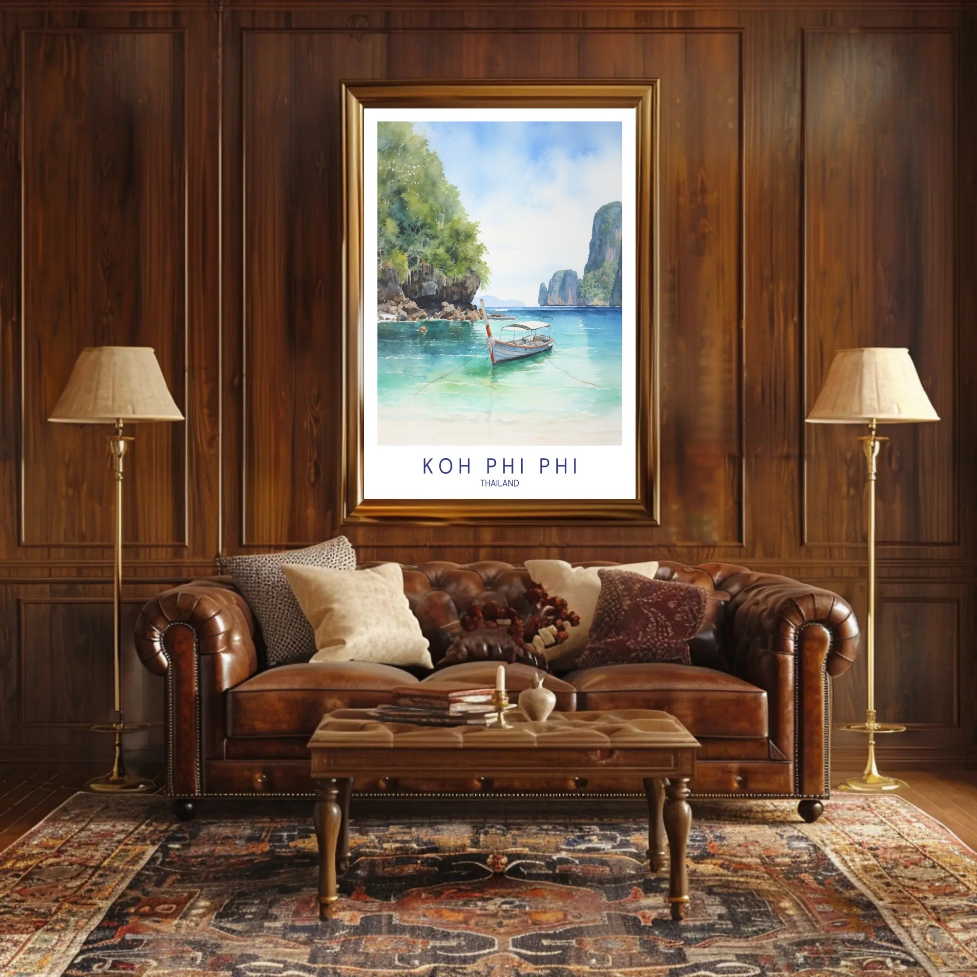 Koh Phi Phi Watercolor Artwork Travel Poster PosterGoat