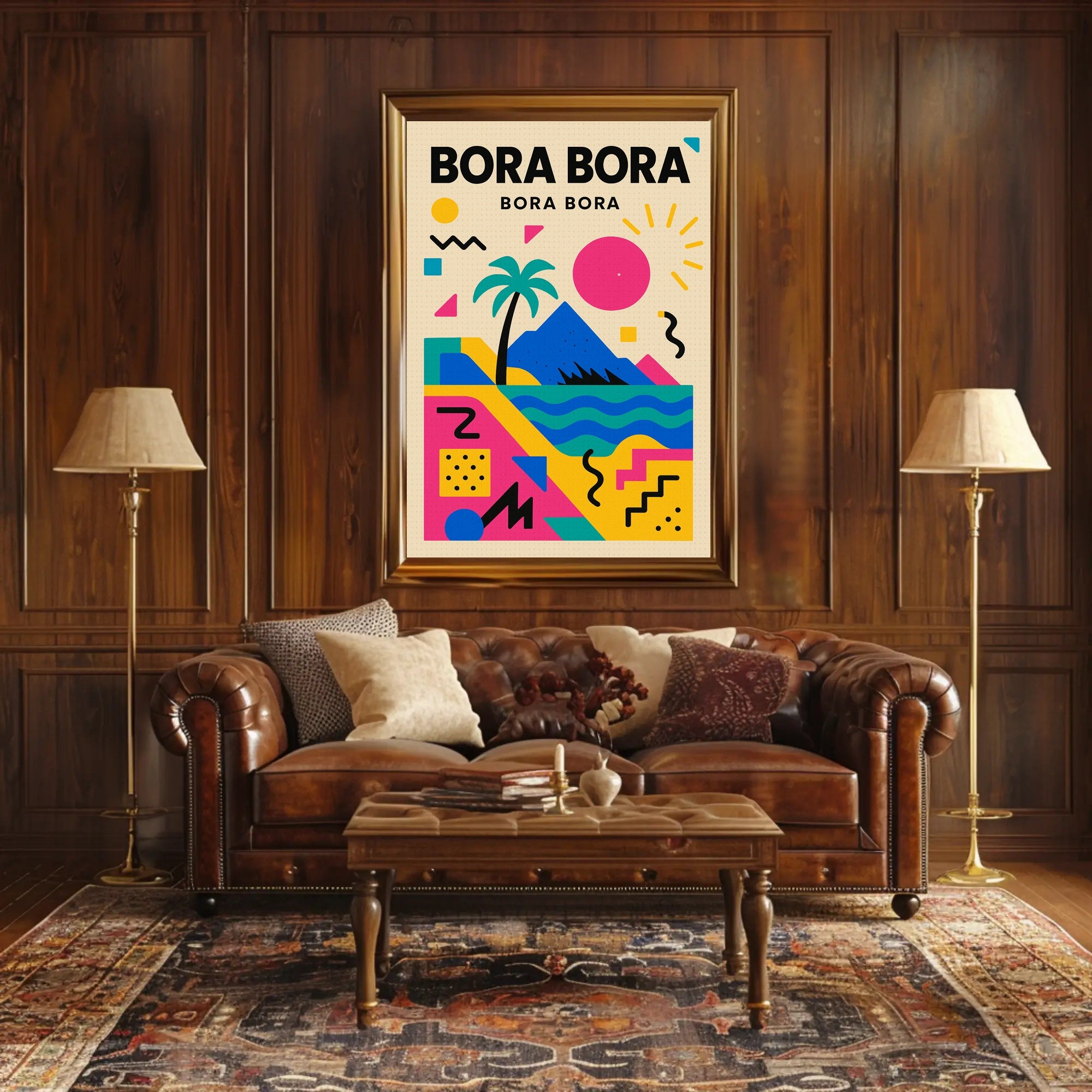 Bora Bora Island Abstract Poster PosterGoat