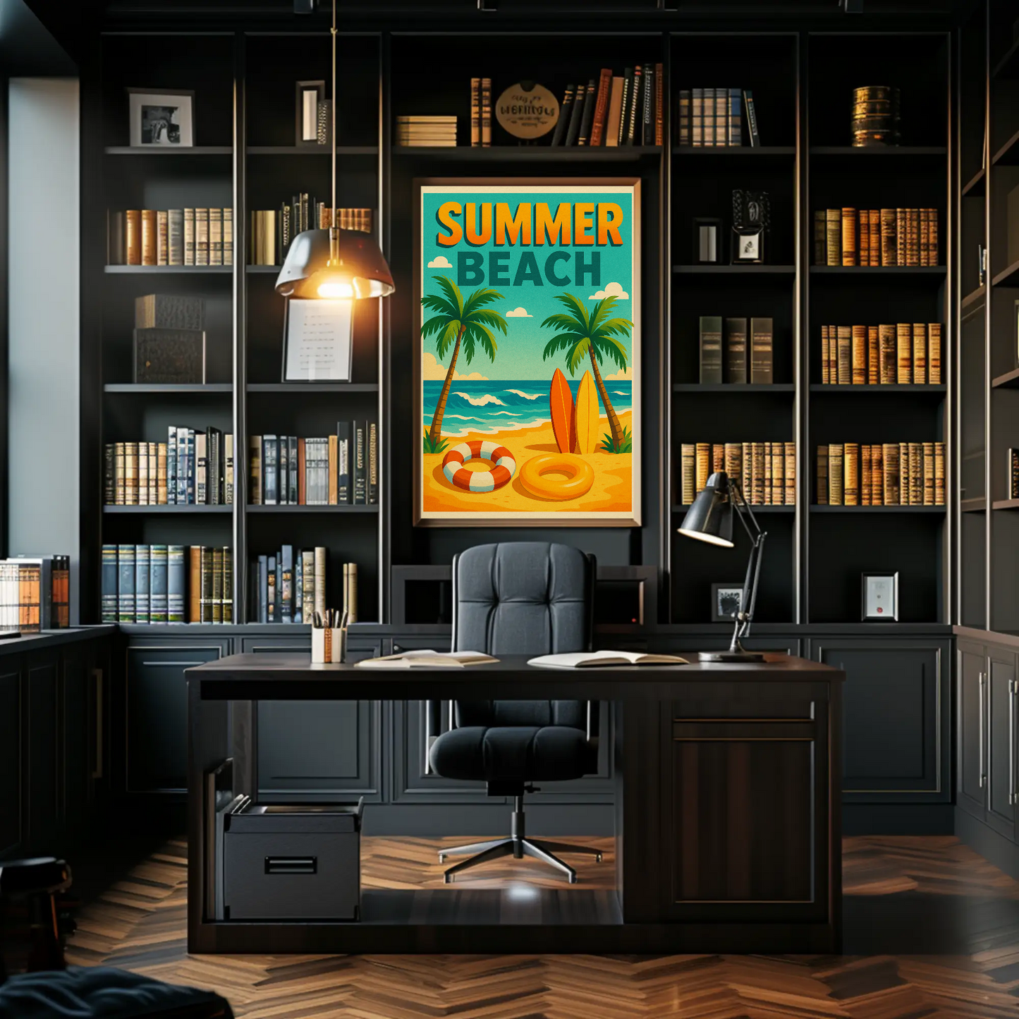 Summer Beach Palm Trees Travel Poster