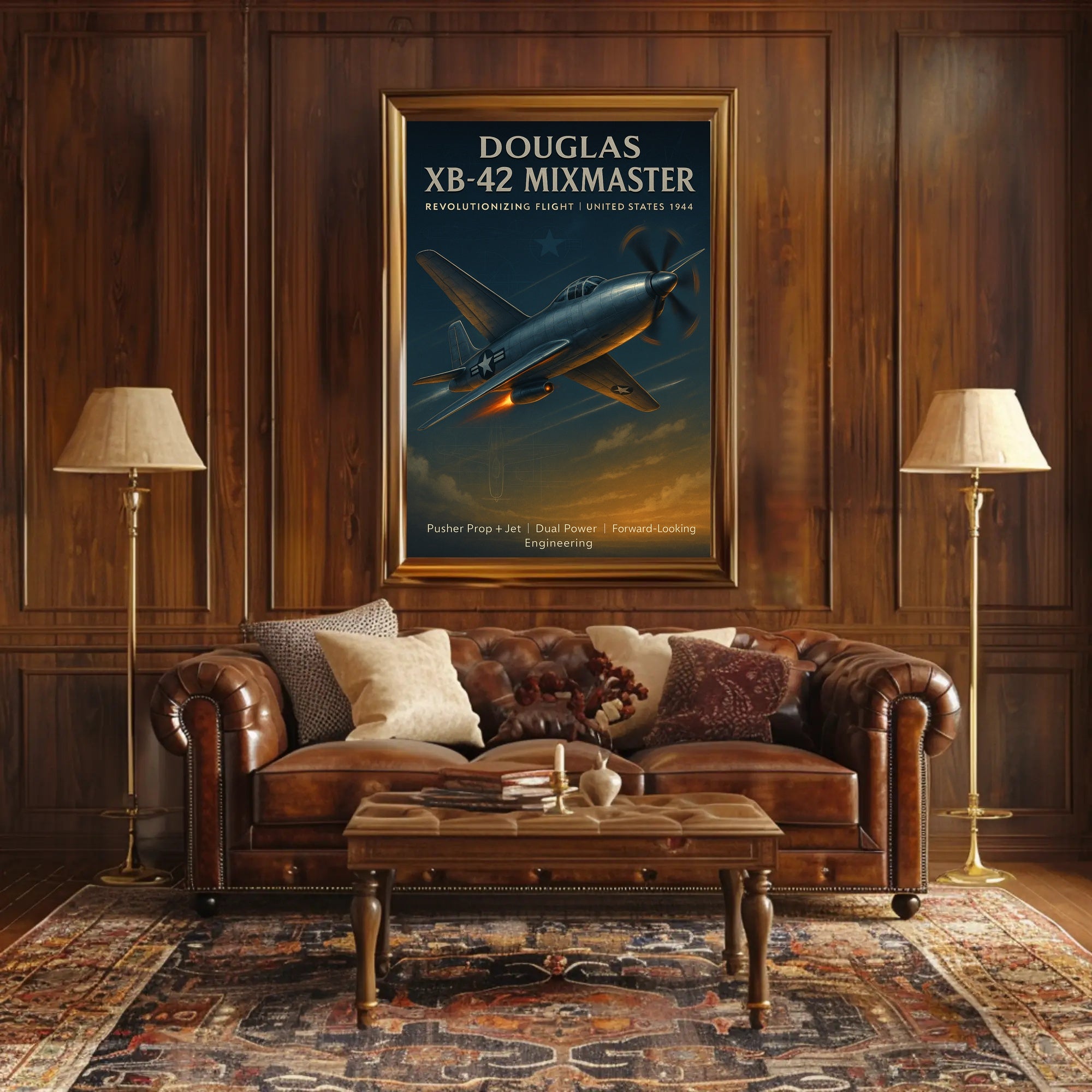 Douglas XB-42 Mixmaster Vintage Aviation Poster