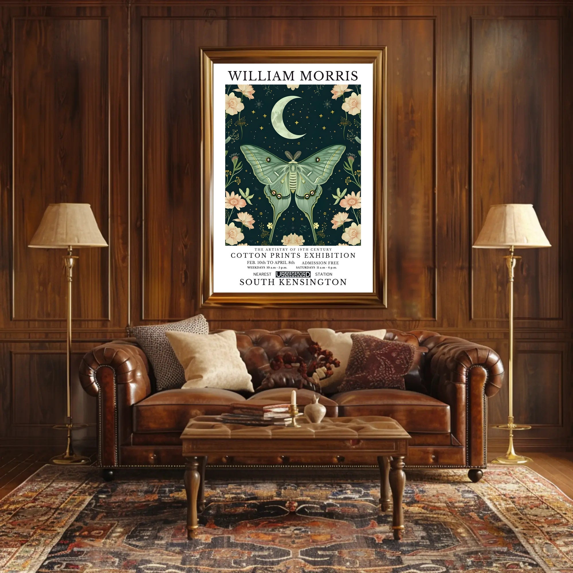 William Morris Cotton Prints Exhibition Poster