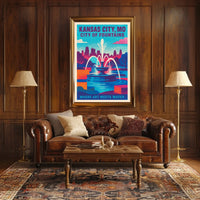 Kansas City, MO City of Fountains Poster