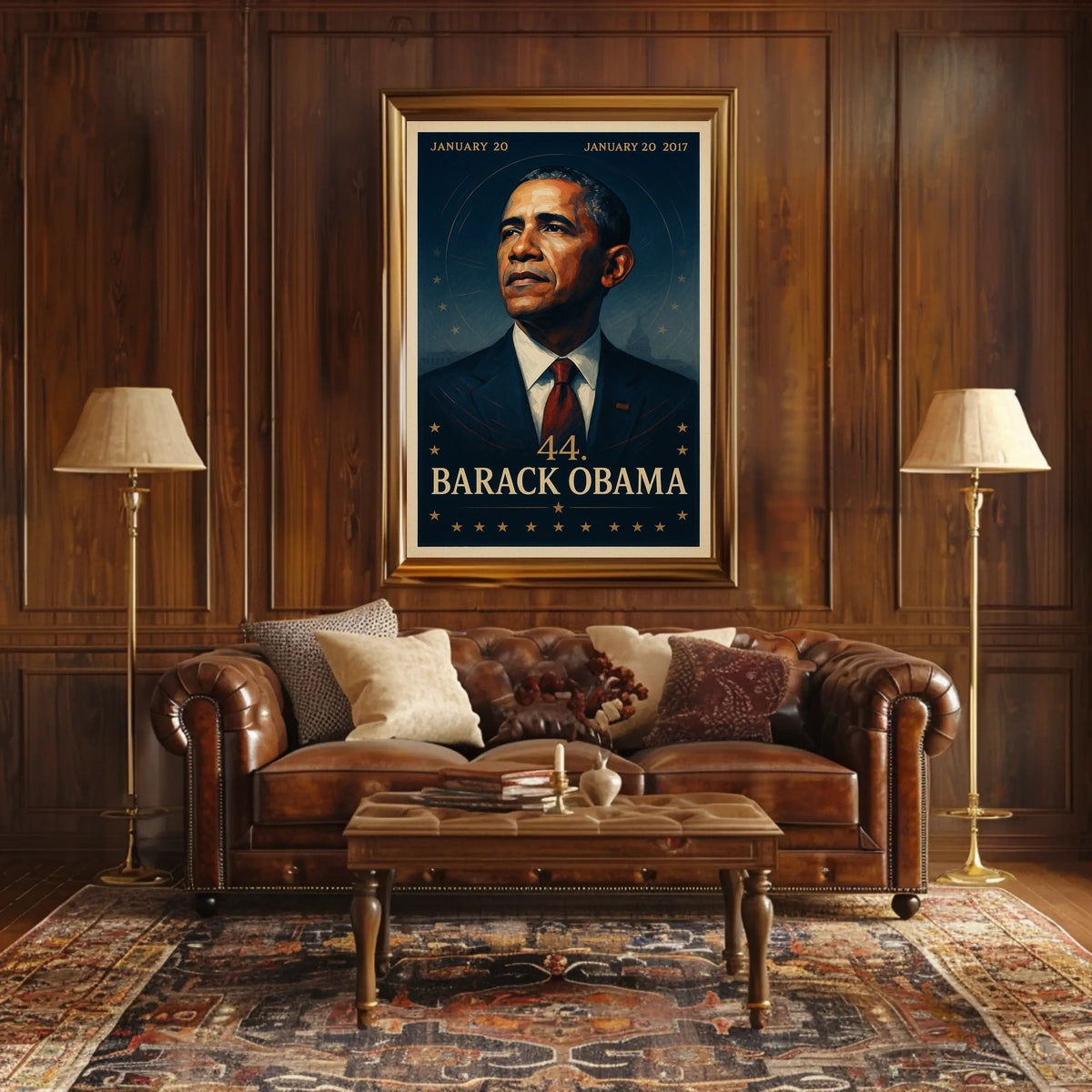 Barack Obama stylized portrait historical presidential poster