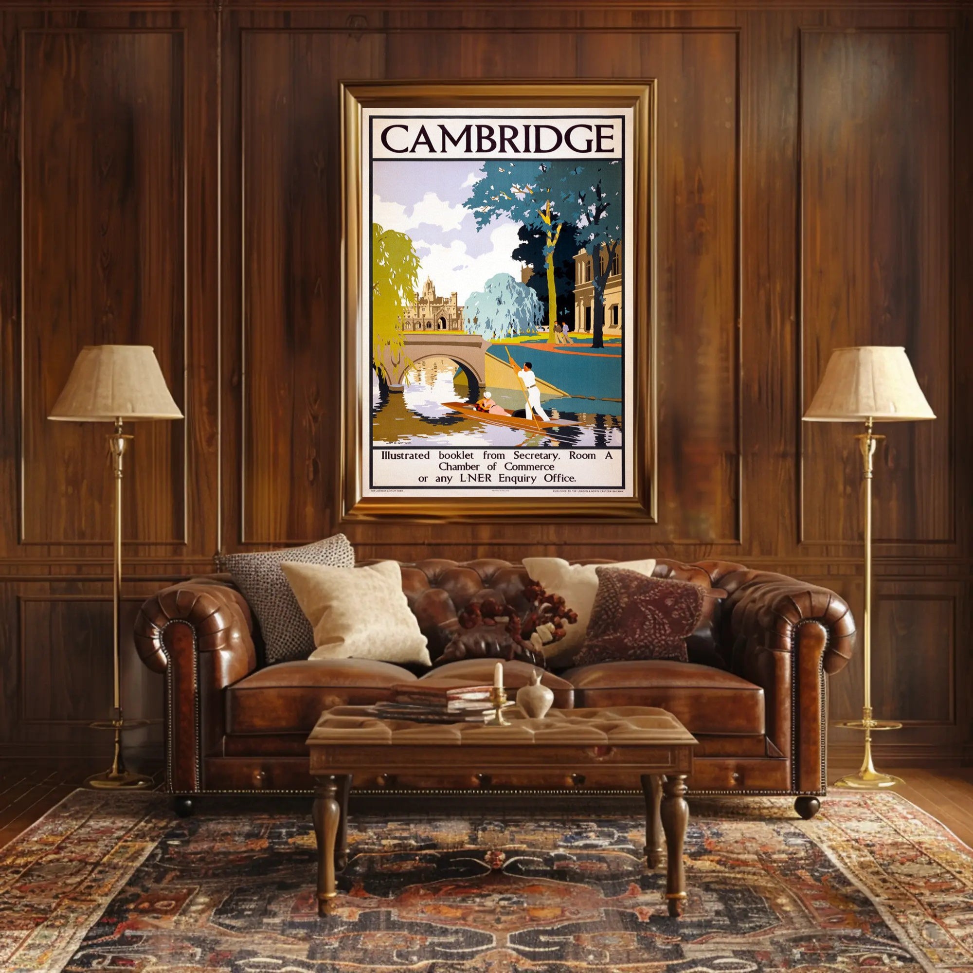 Cambridge Scenic Vintage Travel Poster PosterGoat