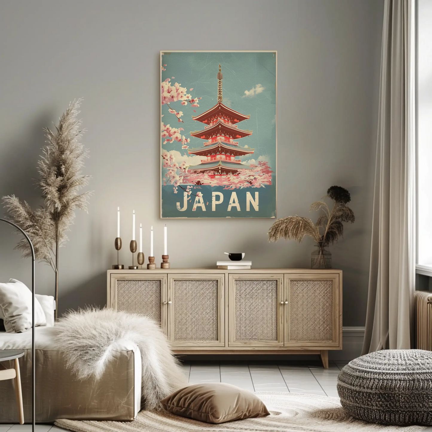 Japan Vintage Travel Poster - Sakura Season