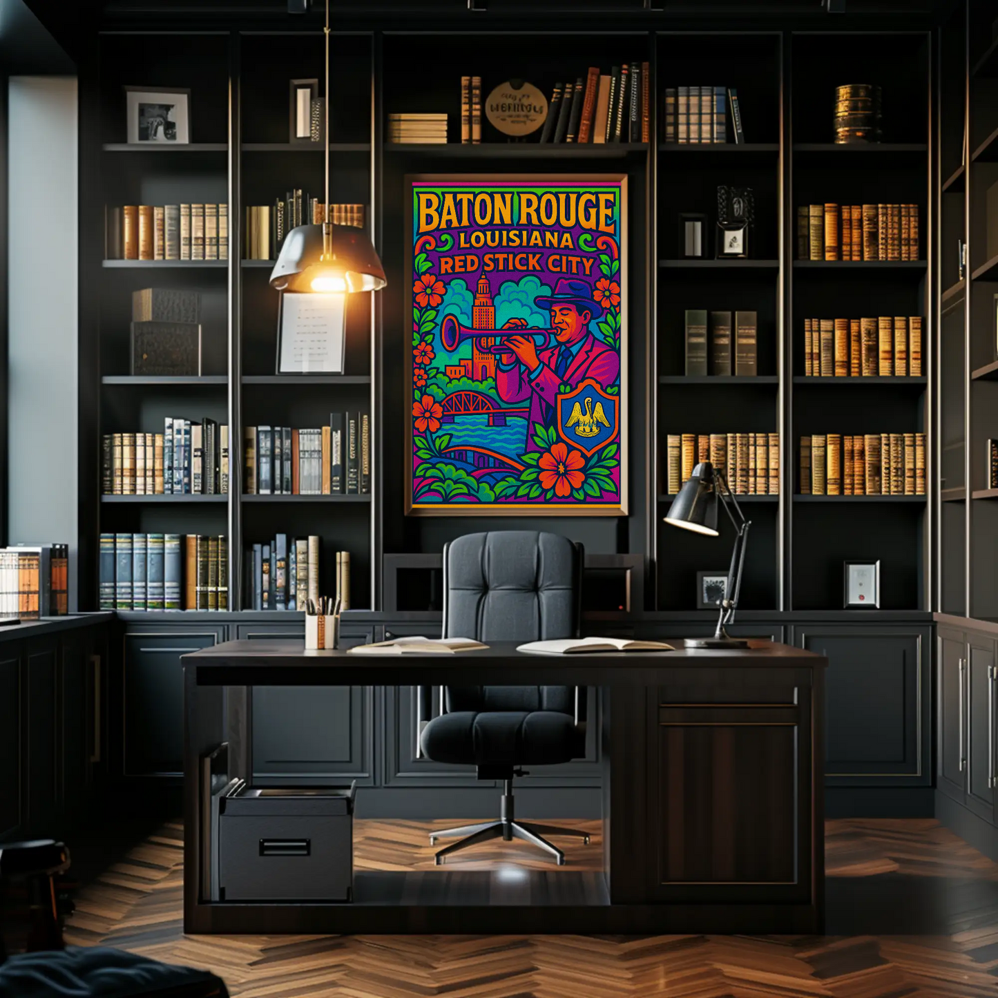 Baton Rouge Red Stick City Travel Poster