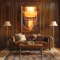 Japanese Torii Gate Autumn Landscape Poster Art