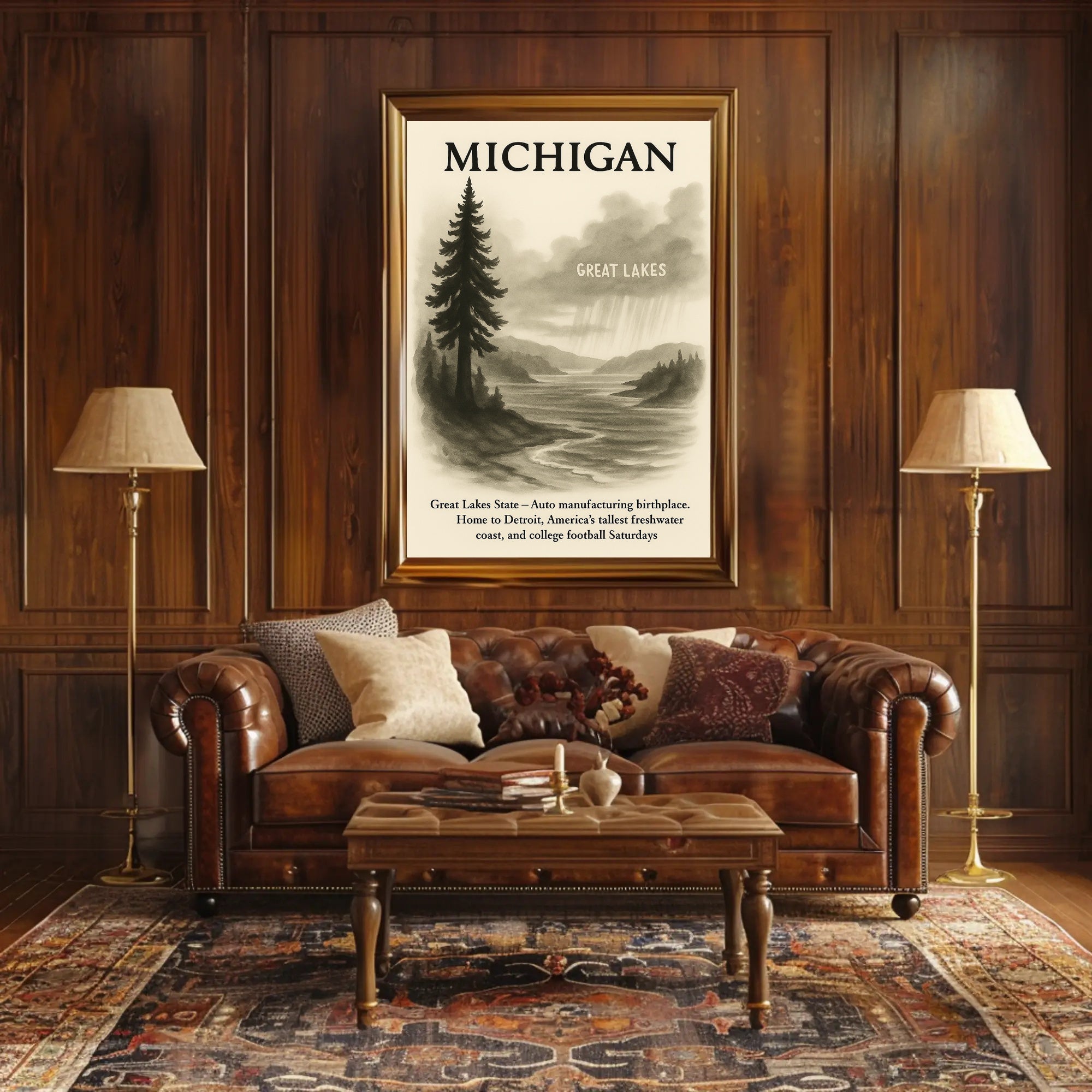 Michigan The Great Lakes State Poster PosterGoat