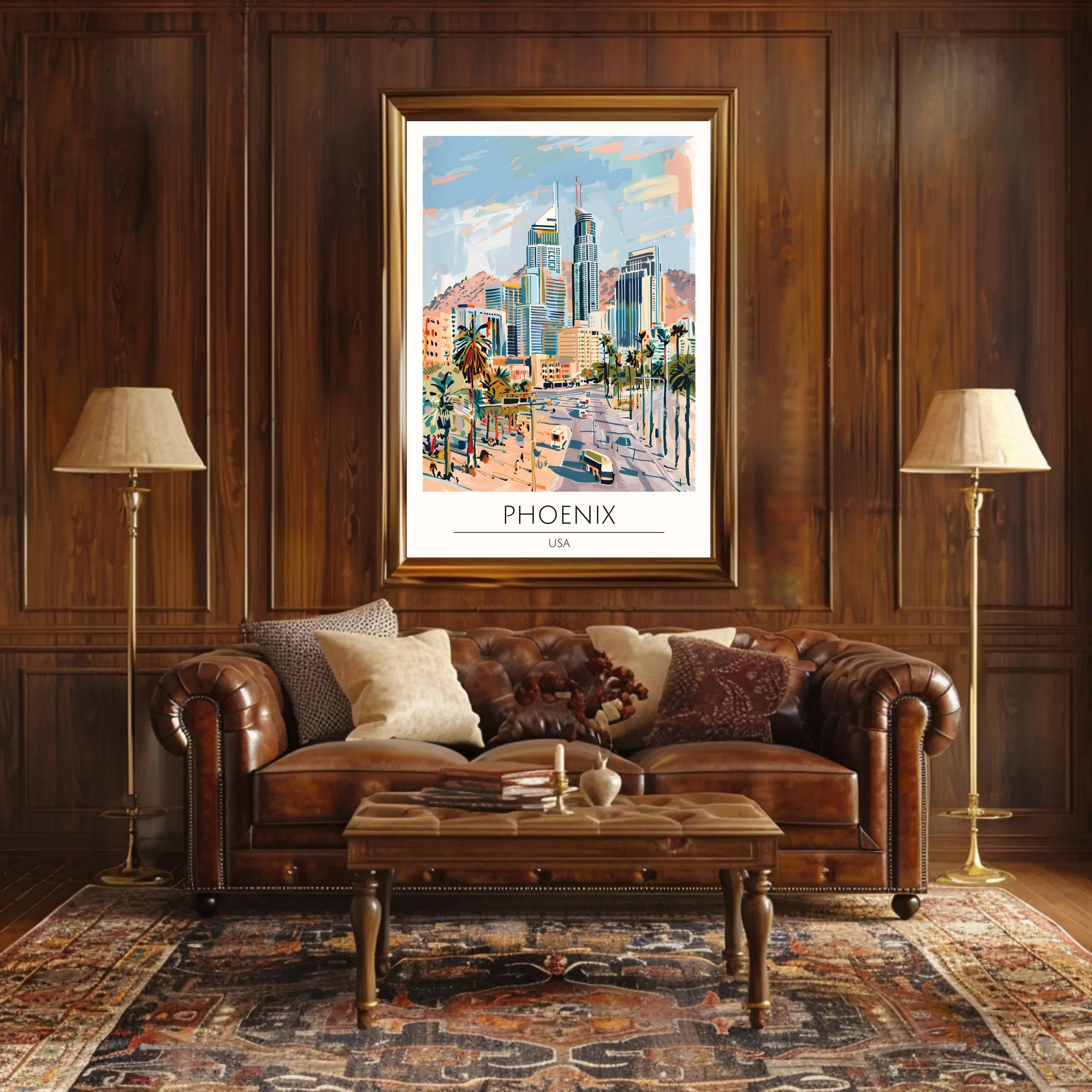Phoenix Cityscape Poster PosterGoat