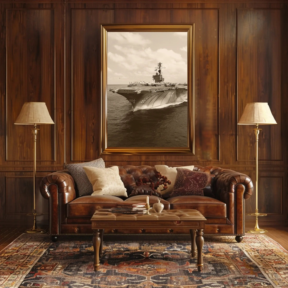 Majestic Aircraft Carrier at Sea Poster