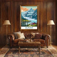 Scenic View of Glacier National Park Travel Poster