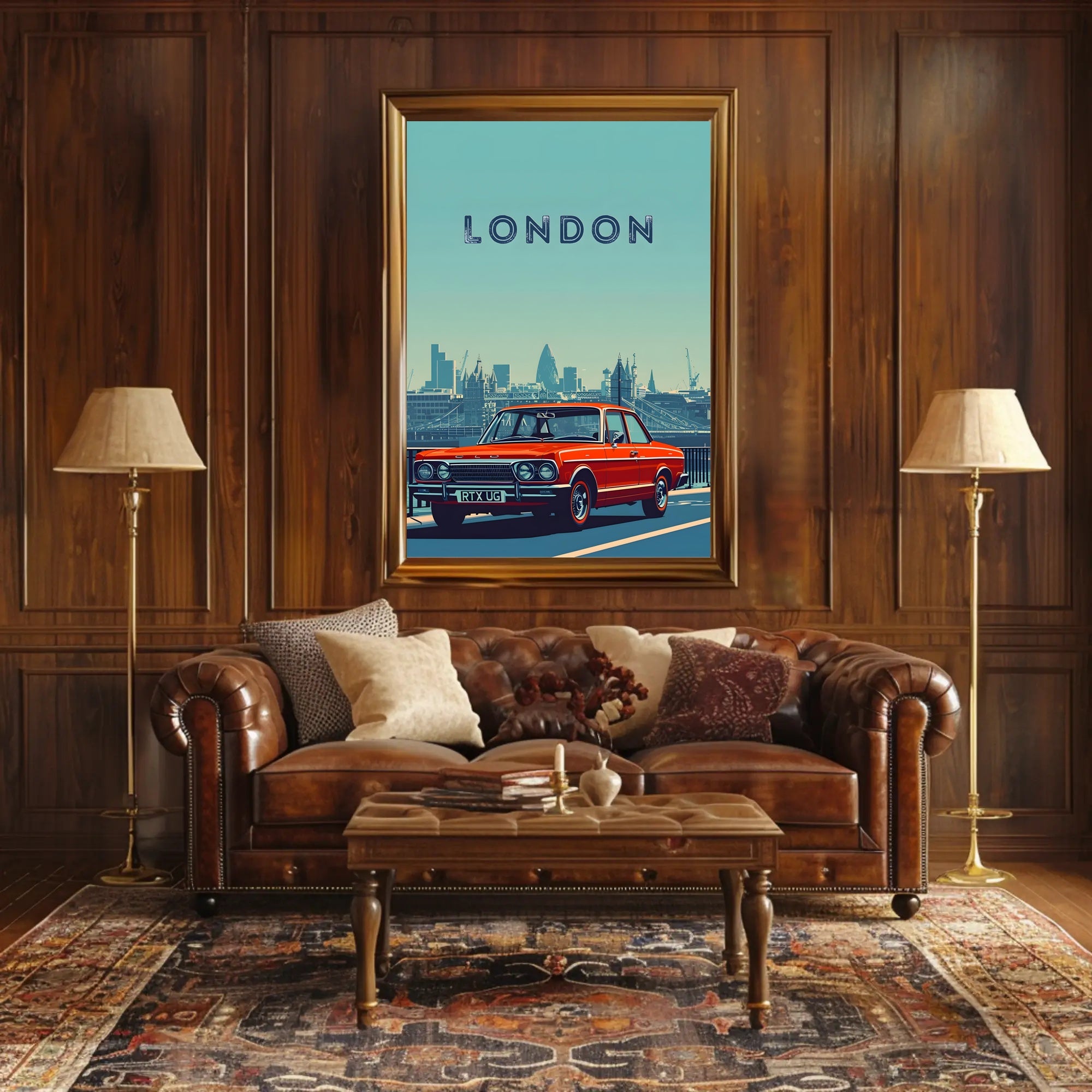 London Architectural Skyline Artistic Travel Poster