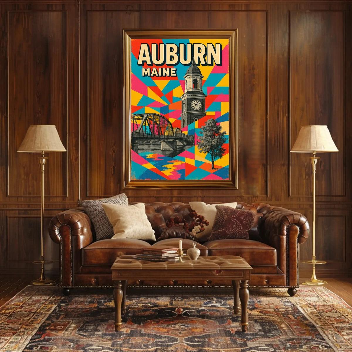 Auburn, Maine A Vibrant Tribute Poster