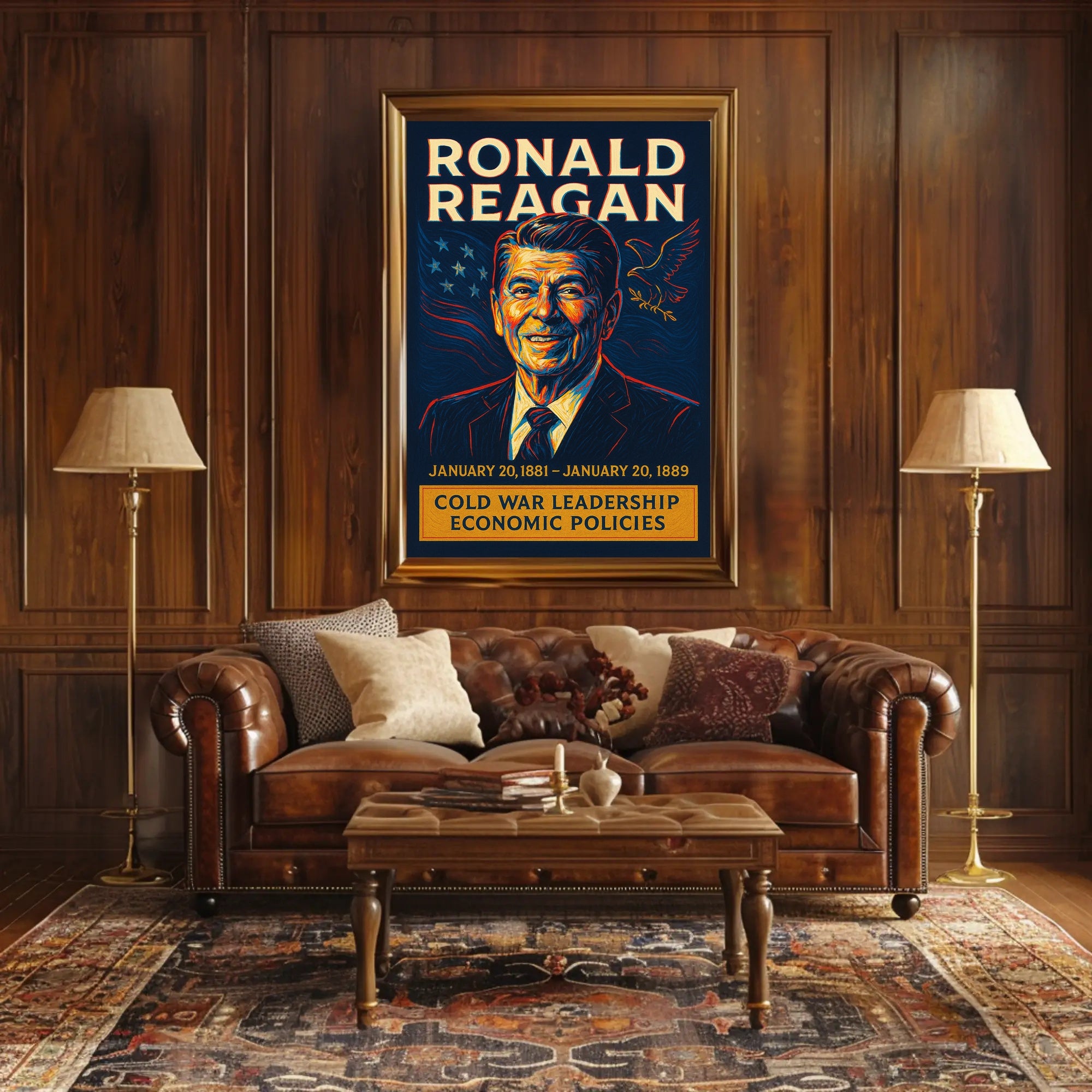 Ronald Reagan Cold War Leadership Poster