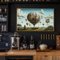 Whimsical Balloon Villages Fantasy or Mythology Poster