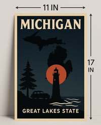 Michigan Great Lakes State Poster PosterGoat