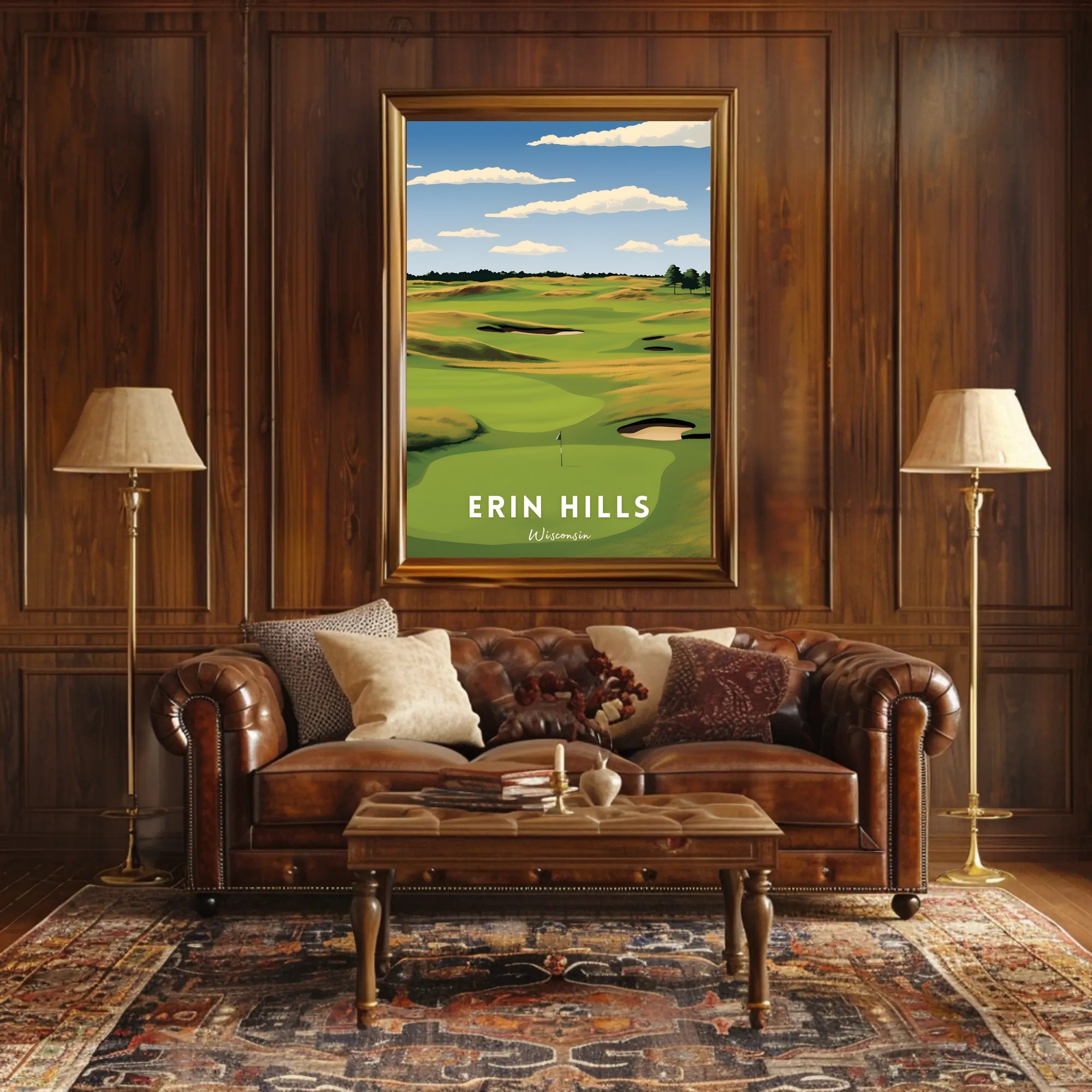Erin Hills Golf Course Landscape Sports Poster