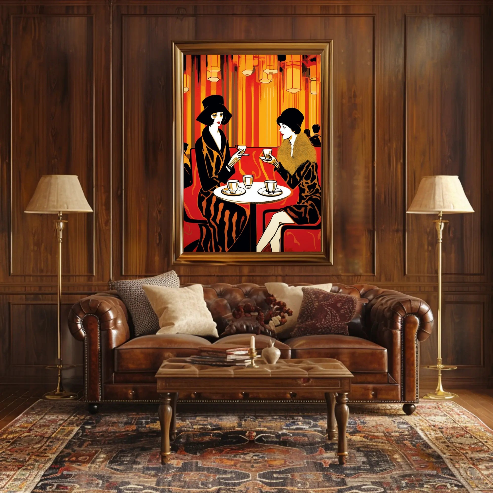 Vintage Café Society Travel Poster Art Print for Home Decor