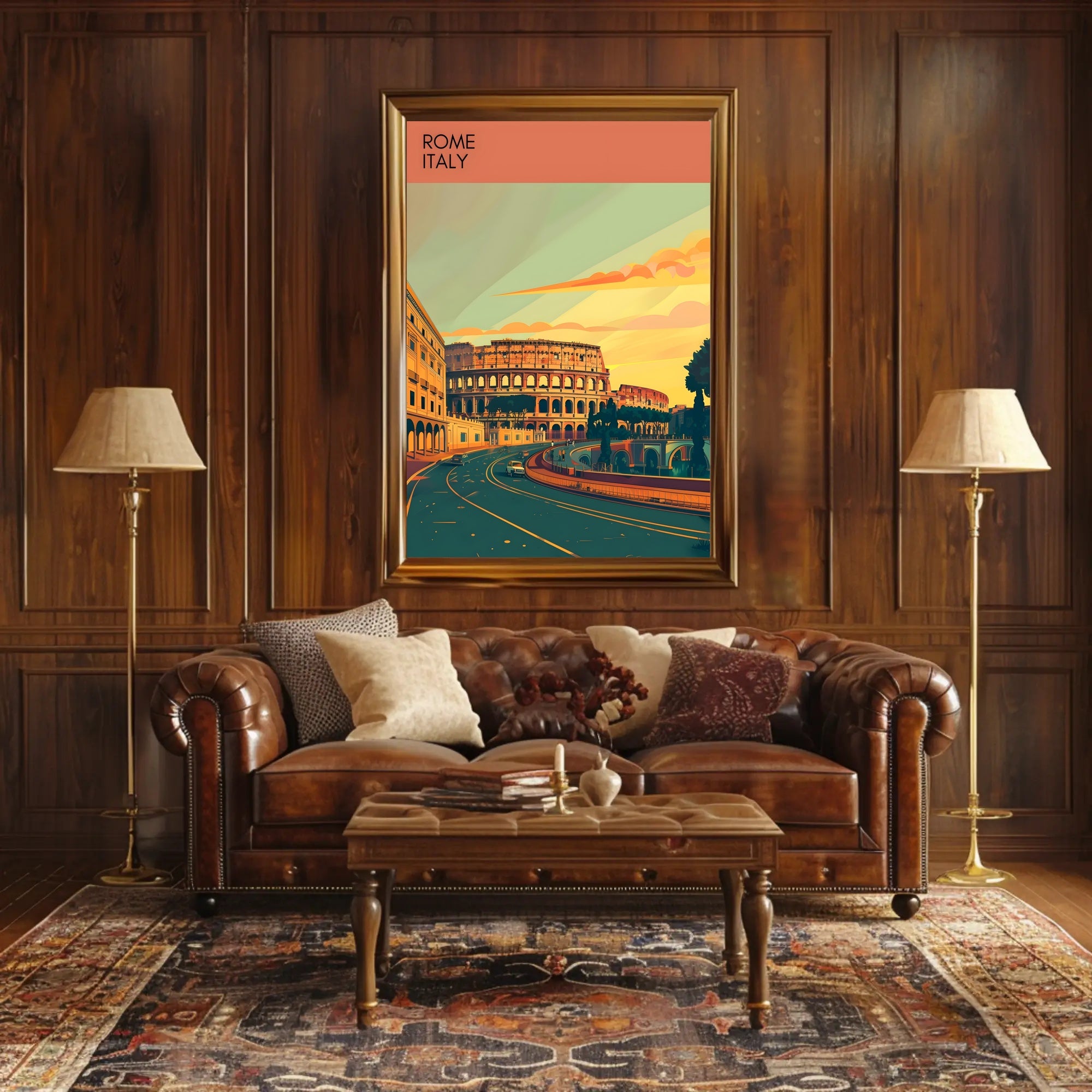 Rome Colosseum Urban Landscape Travel Poster