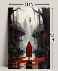 The Red Cloak In A Dystopian Realm Poster