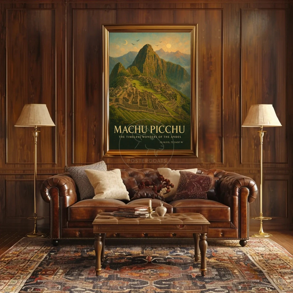 Machu Picchu Vintage Art Travel Poster