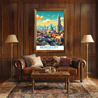 Mexico City Skyline Urban Marvel Cityscape Poster
