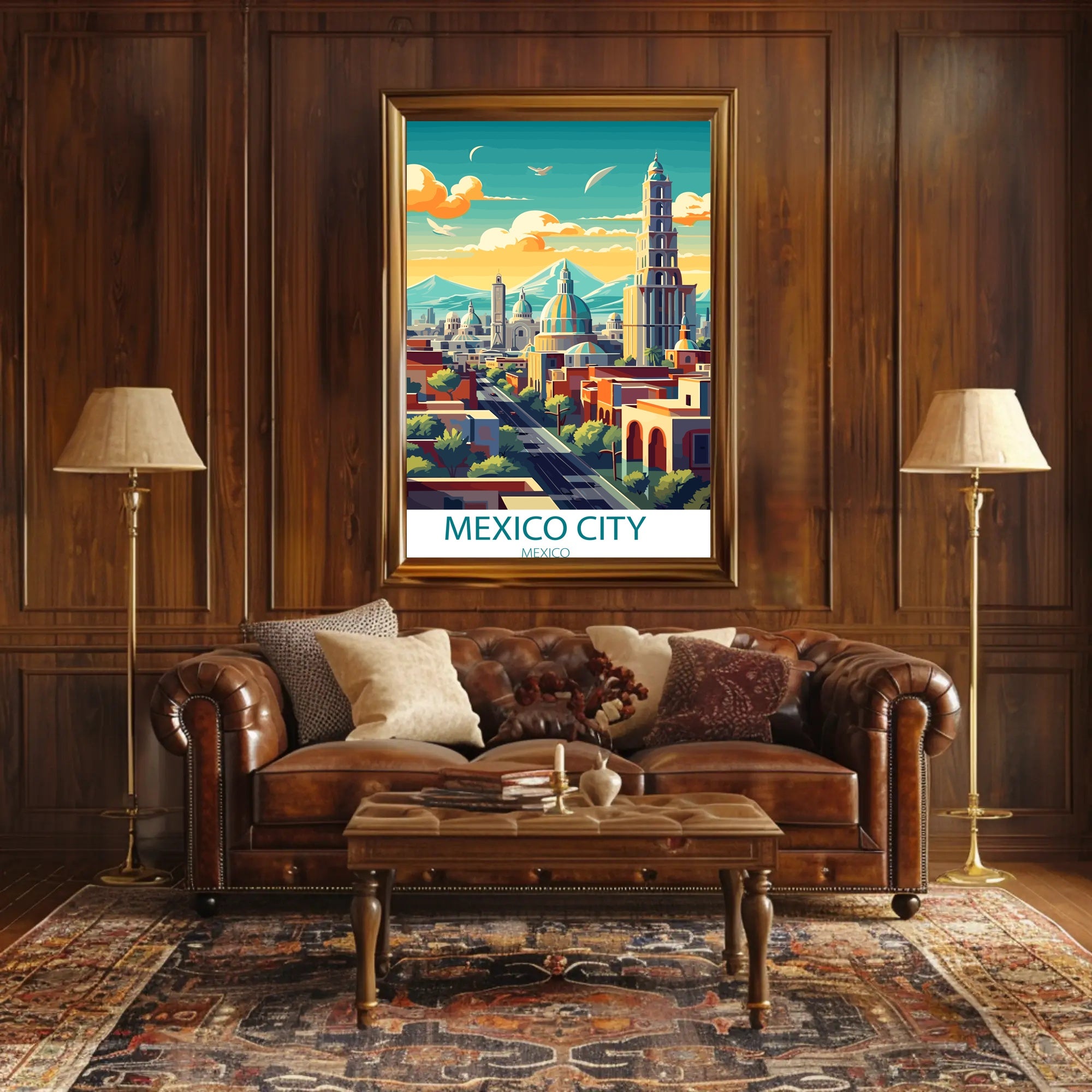 Mexico City Skyline Urban Marvel Cityscape Poster