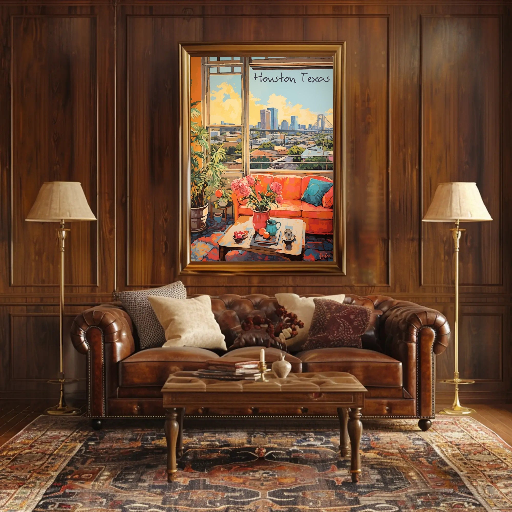 Cozy Houston Living Room View Poster