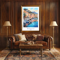 Coastal Charm of Monaco Poster PosterGoat