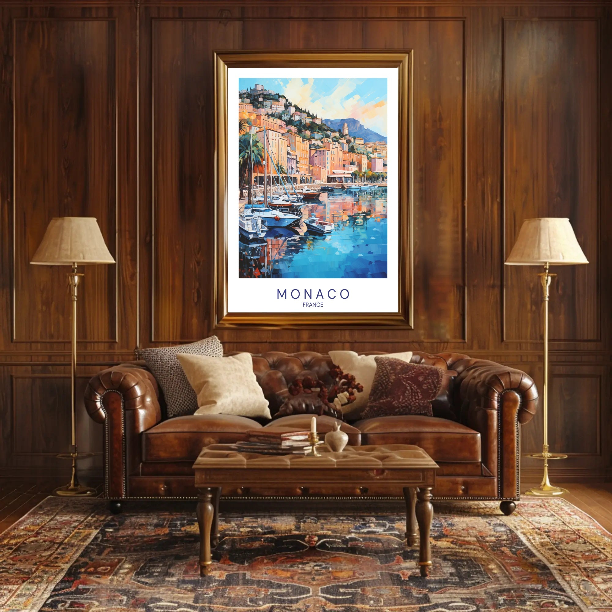 Coastal Charm of Monaco Poster PosterGoat