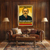 William McKinley 25th President of the United States Inked Comic Style Poster