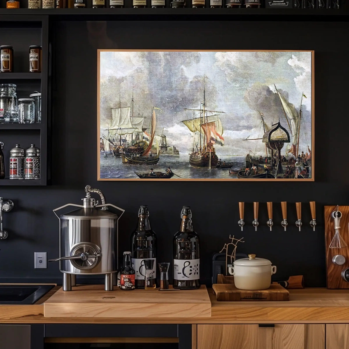 Maritime Harbor Scene Classic Historical Poster