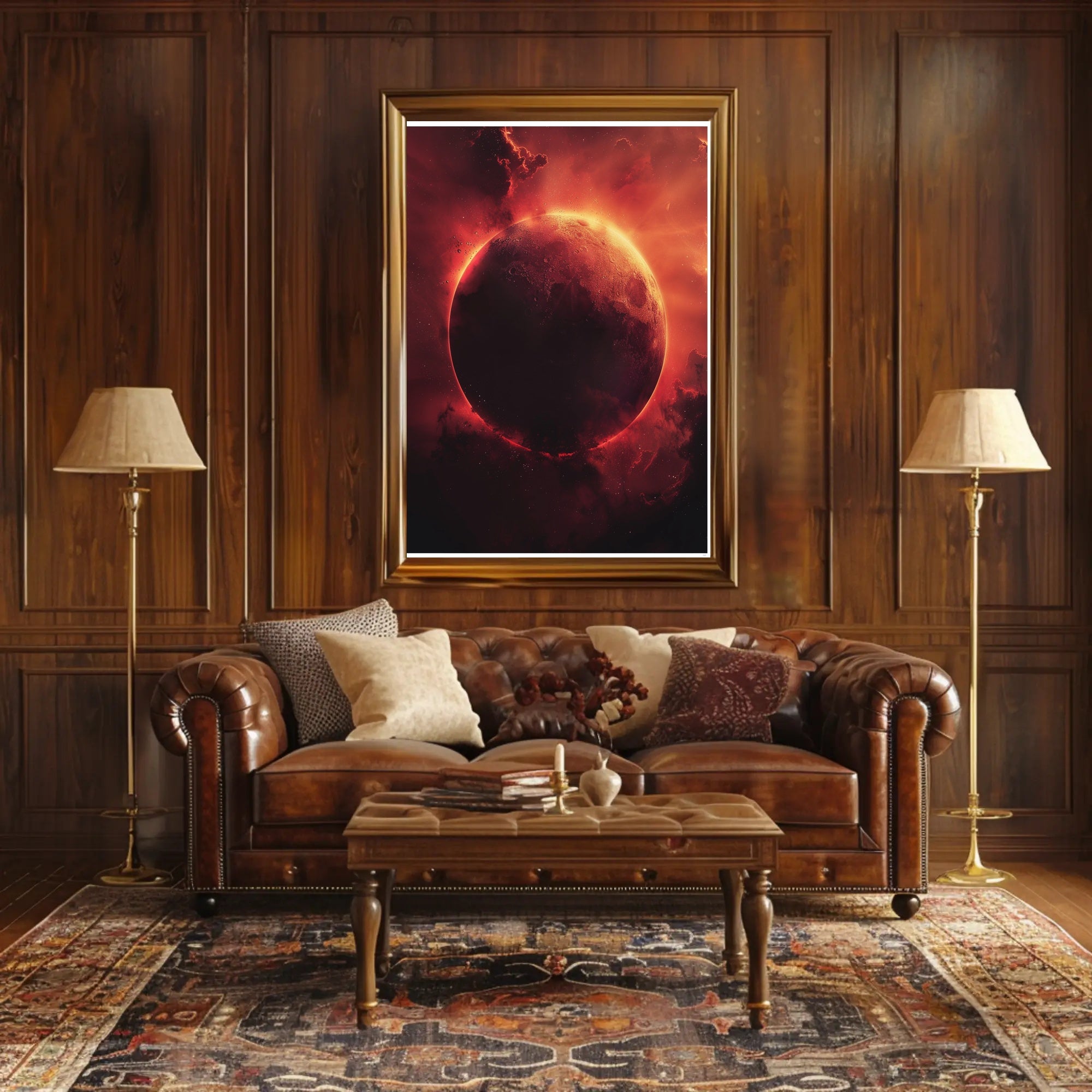 Celestial Red Planet Sci-Fi Art Poster PosterGoat