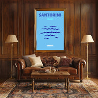 Santorini Greece Minimalist Landscape Travel Poster PosterGoat