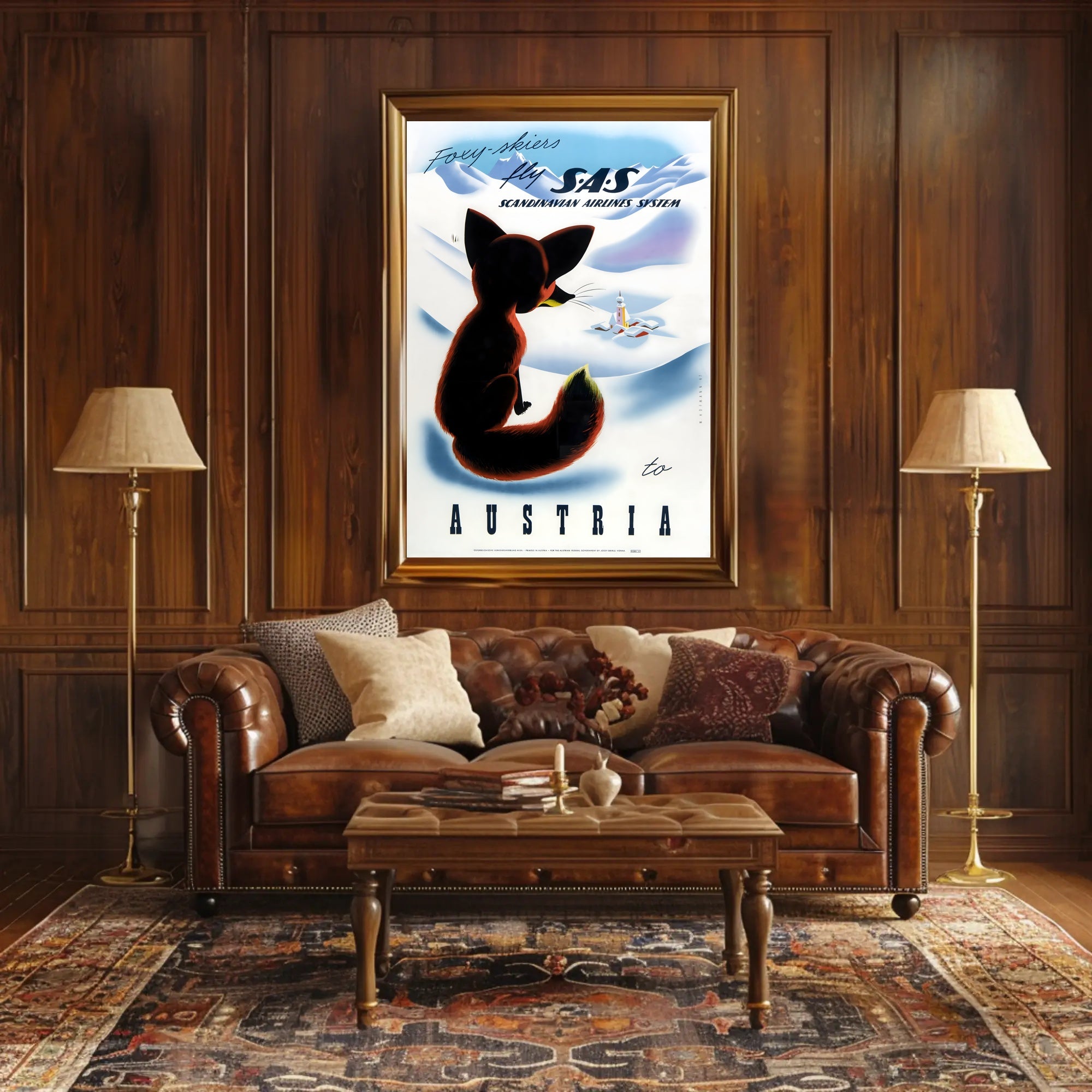 Vintage SAS Travel Poster: Explore Austria's Alpine Charm Travel Poster PosterGoat