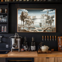 Surreal Architectural Dreamscape Art Poster