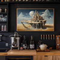 Surreal Castle on Floating Island Fantasy Poster