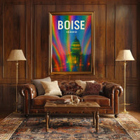 Boise Idaho Vibrant Cityscape Digital Painting Poster
