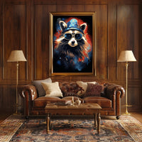 Patriotic Raccoon Poster