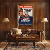 Wanted Fighting Dollars Vintage Poster Art Print for Home Decor PosterGoat