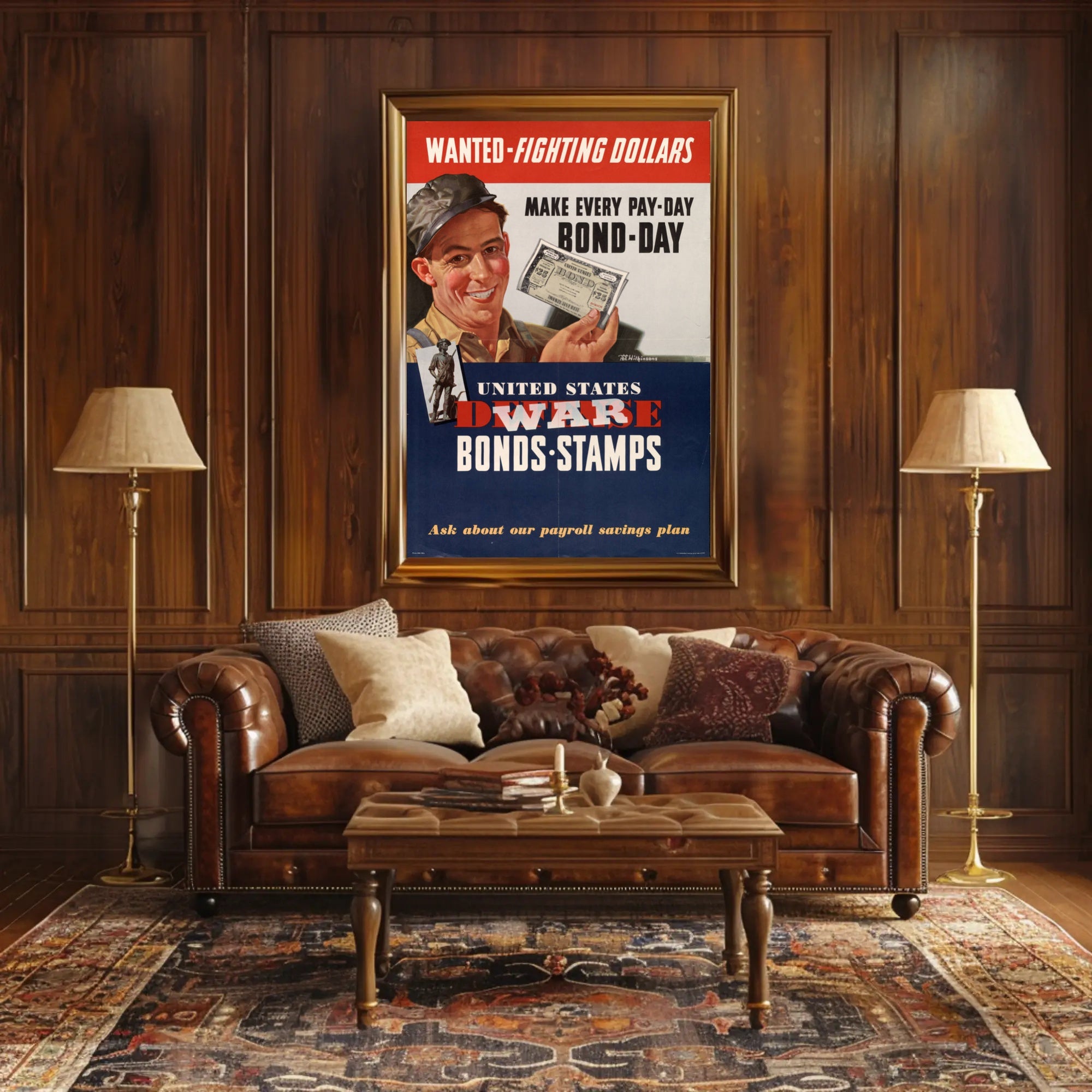 Wanted Fighting Dollars Vintage Poster Art Print for Home Decor PosterGoat