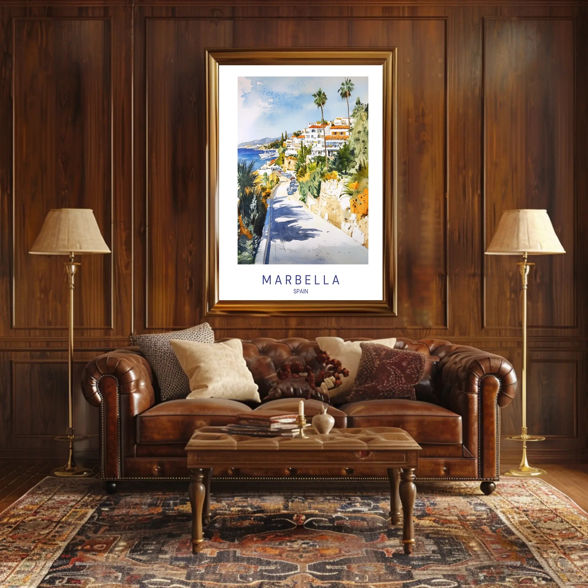 Coastal Charm of Marbella Poster PosterGoat