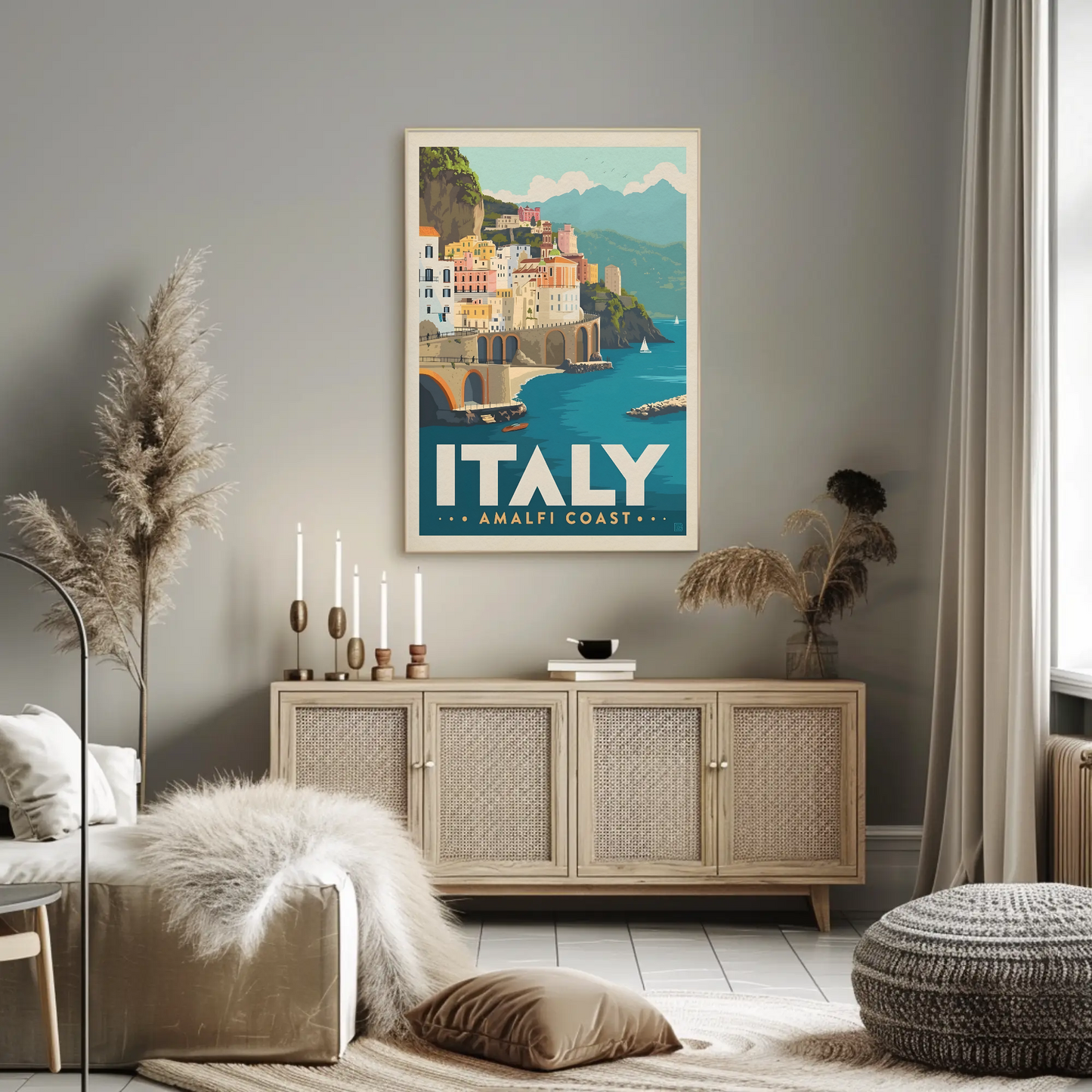 Vintage Poster Italy Amalfi Coast