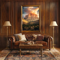 Guadalupe Mountains Travel Poster Vintage Sunset