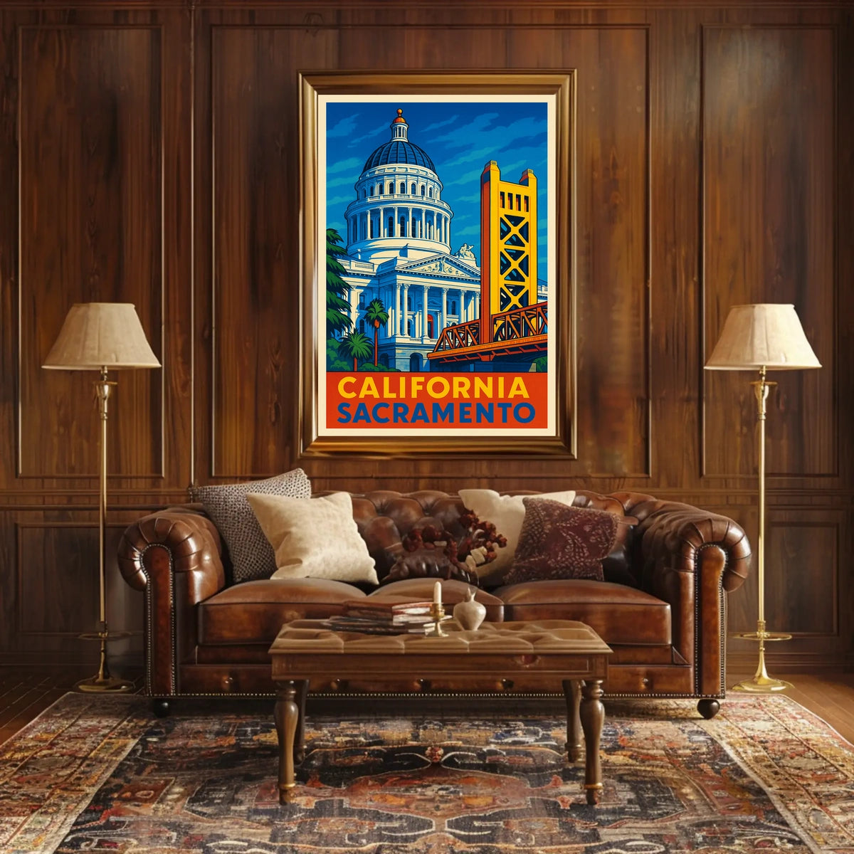 California Capitol And Tower Bridge Poster