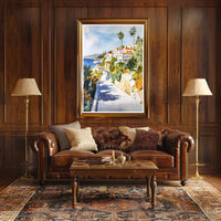 Coastal Mediterranean Scene Poster PosterGoat