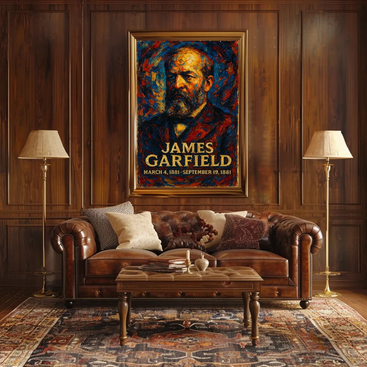 James A. Garfield 20th President of the United States Glitch Hop Art Poster